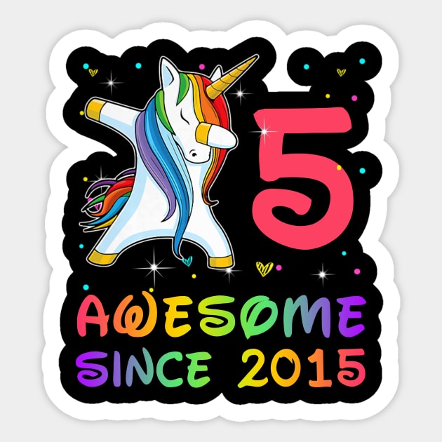 Awesome Since 2015 Birthday Unicorn Dabbing Gift 5 Years Old Sticker by Soema